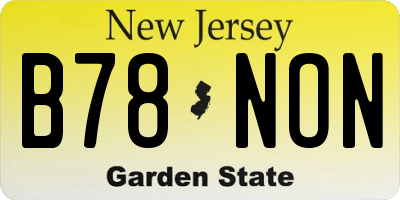 NJ license plate B78NON