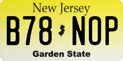 NJ license plate B78NOP