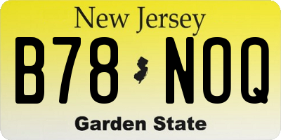NJ license plate B78NOQ