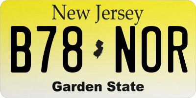 NJ license plate B78NOR