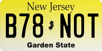 NJ license plate B78NOT
