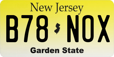 NJ license plate B78NOX
