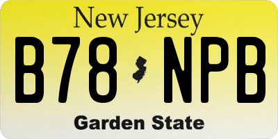 NJ license plate B78NPB