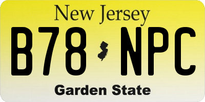 NJ license plate B78NPC