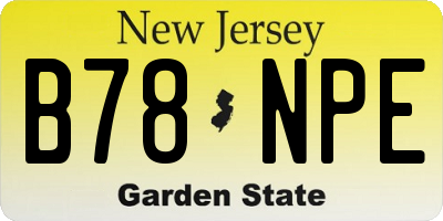 NJ license plate B78NPE
