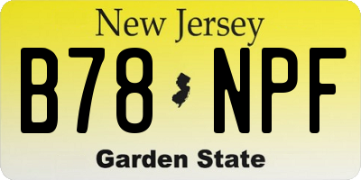 NJ license plate B78NPF
