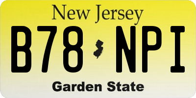 NJ license plate B78NPI