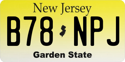 NJ license plate B78NPJ
