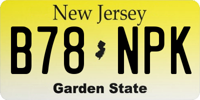 NJ license plate B78NPK
