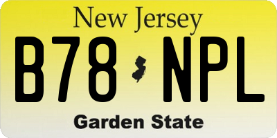 NJ license plate B78NPL