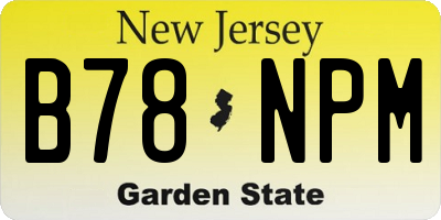 NJ license plate B78NPM