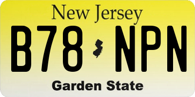 NJ license plate B78NPN