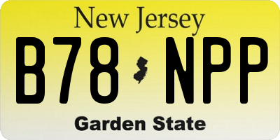 NJ license plate B78NPP