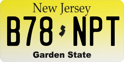NJ license plate B78NPT