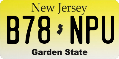 NJ license plate B78NPU