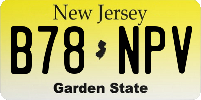 NJ license plate B78NPV