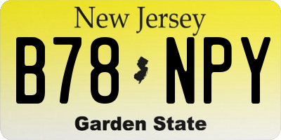 NJ license plate B78NPY