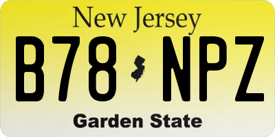 NJ license plate B78NPZ
