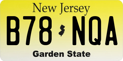 NJ license plate B78NQA