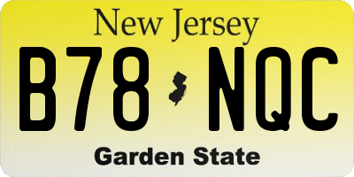NJ license plate B78NQC