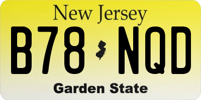 NJ license plate B78NQD
