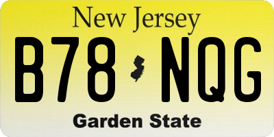 NJ license plate B78NQG