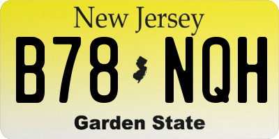 NJ license plate B78NQH