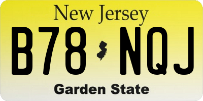 NJ license plate B78NQJ