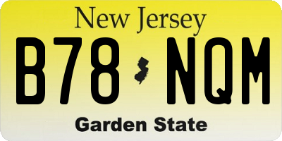 NJ license plate B78NQM