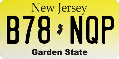 NJ license plate B78NQP