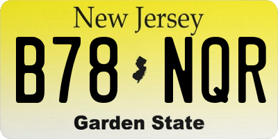 NJ license plate B78NQR