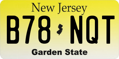 NJ license plate B78NQT