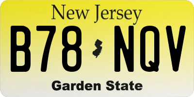 NJ license plate B78NQV