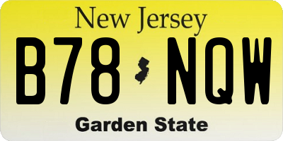NJ license plate B78NQW