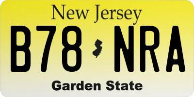NJ license plate B78NRA