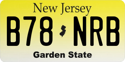 NJ license plate B78NRB