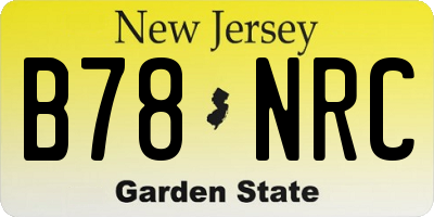 NJ license plate B78NRC