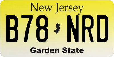 NJ license plate B78NRD