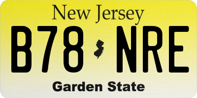 NJ license plate B78NRE
