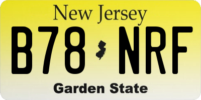 NJ license plate B78NRF