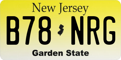 NJ license plate B78NRG