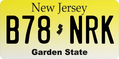 NJ license plate B78NRK