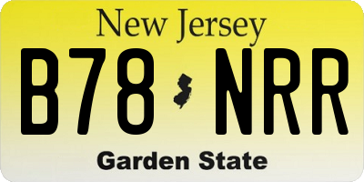NJ license plate B78NRR