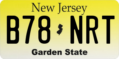 NJ license plate B78NRT