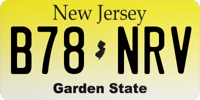 NJ license plate B78NRV