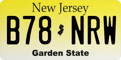 NJ license plate B78NRW