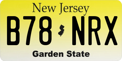 NJ license plate B78NRX