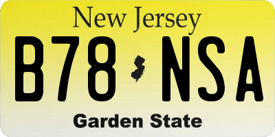 NJ license plate B78NSA