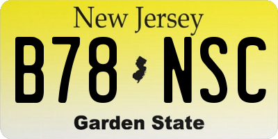 NJ license plate B78NSC