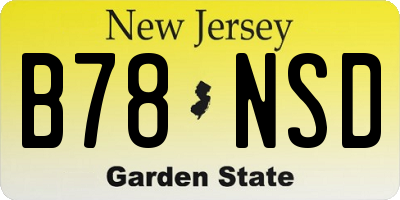 NJ license plate B78NSD